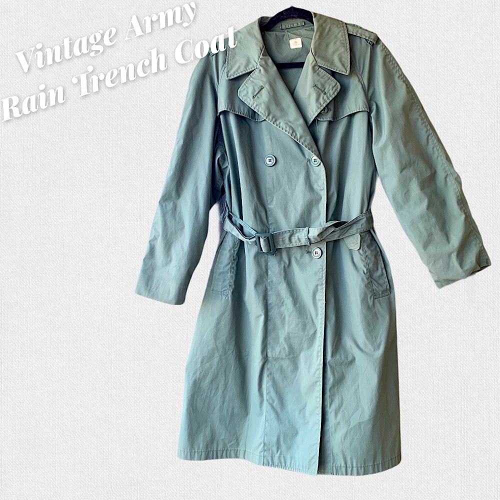 Vintage U.S Army Military Rain Trench Coat